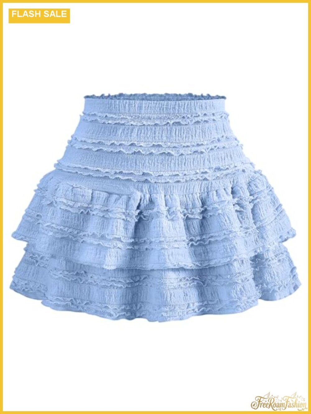 Y2K Mini Ruffle Skirt Pleated Layered Flared Tiered A-Line Summer Skirt